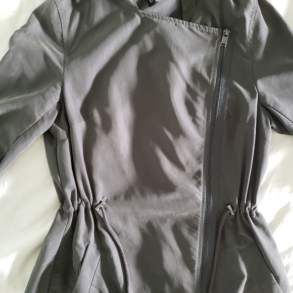 Army Green diagonal zip spring jacket - Picture 6 of 7